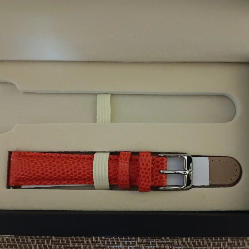 Invicta 16mm Alligator Leather White and Red watch band set